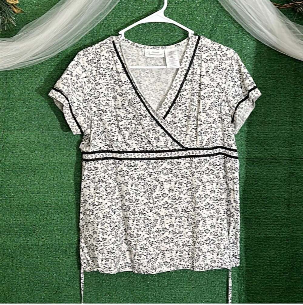 Maternity Announcements Women's V-Neck Floral Print Faux Wrap Maternity Top